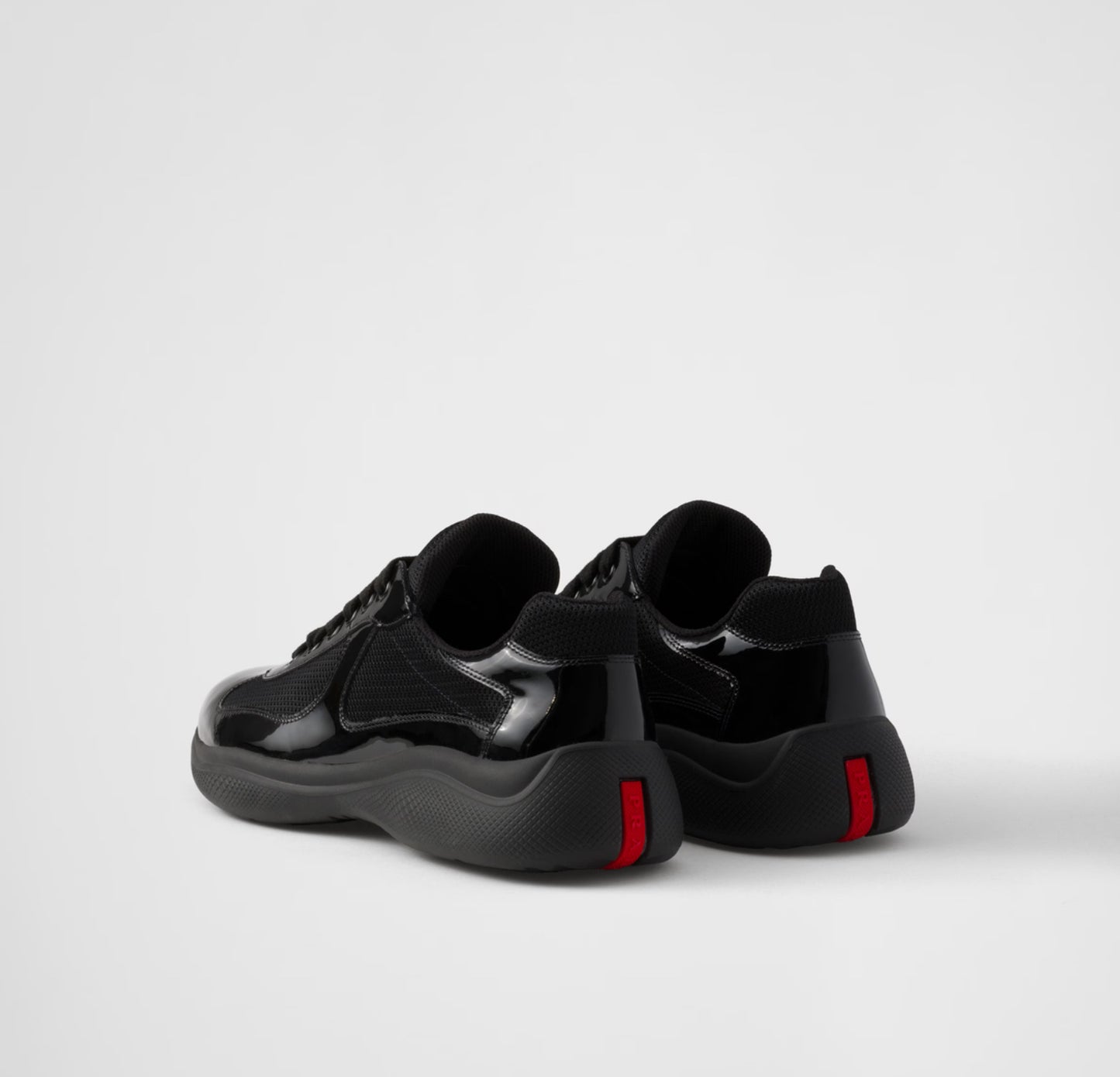 Patent leather and technical fabric Prada America's Cup sneakers