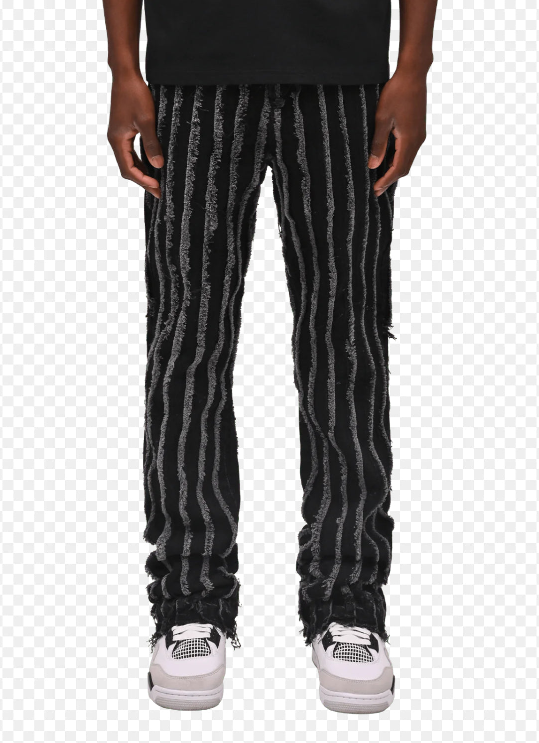Reputation Studios slashed flare denim-black