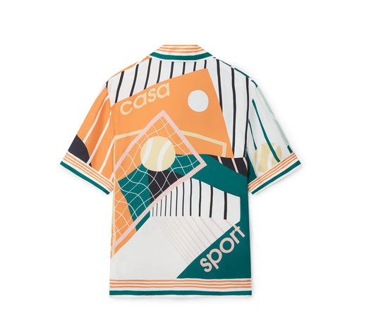 COURT ABSTRAIT SHORT-SLEEVE SILK SHIRT