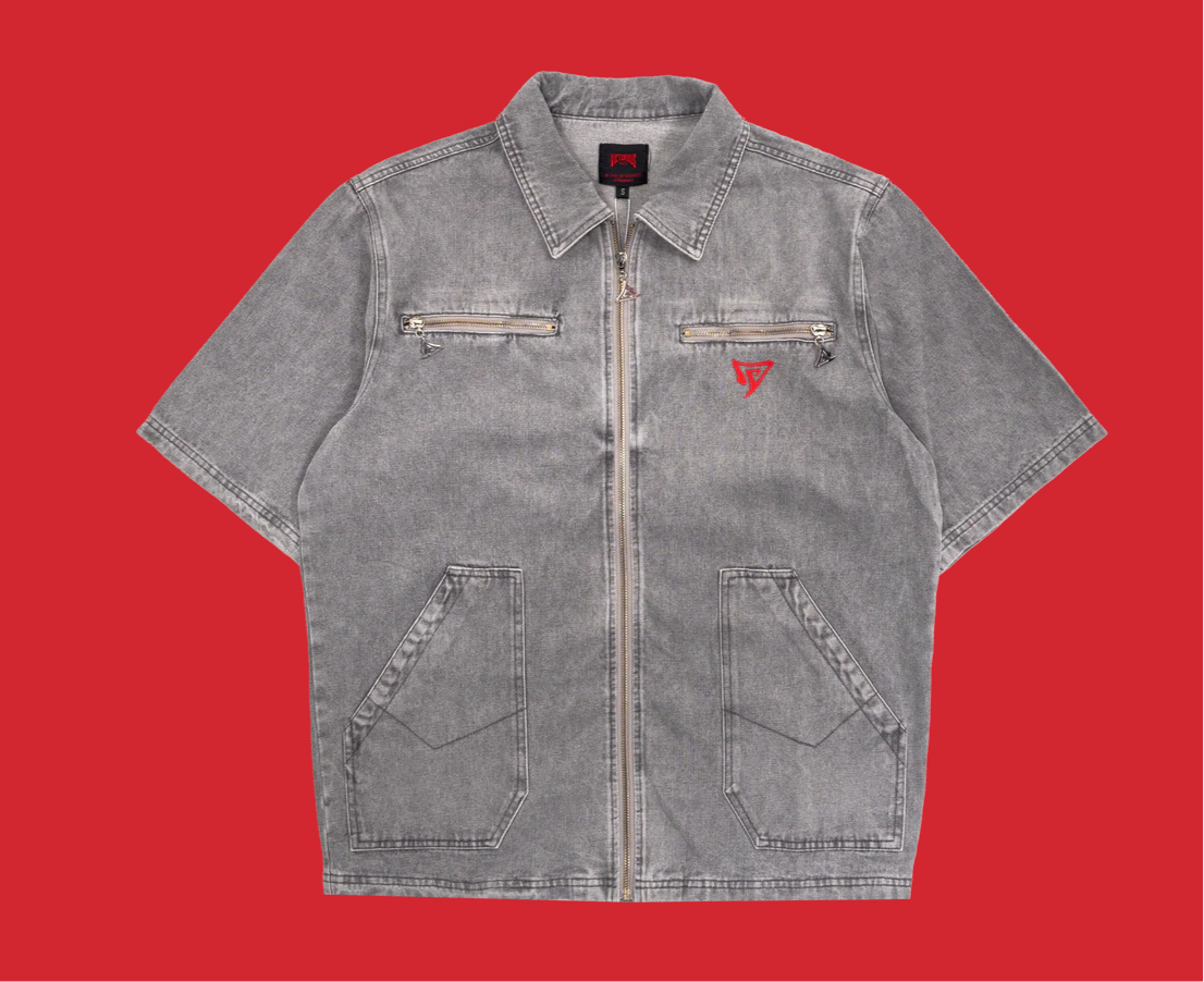 VY OG LOGO GREY DENIM T-SHIRT