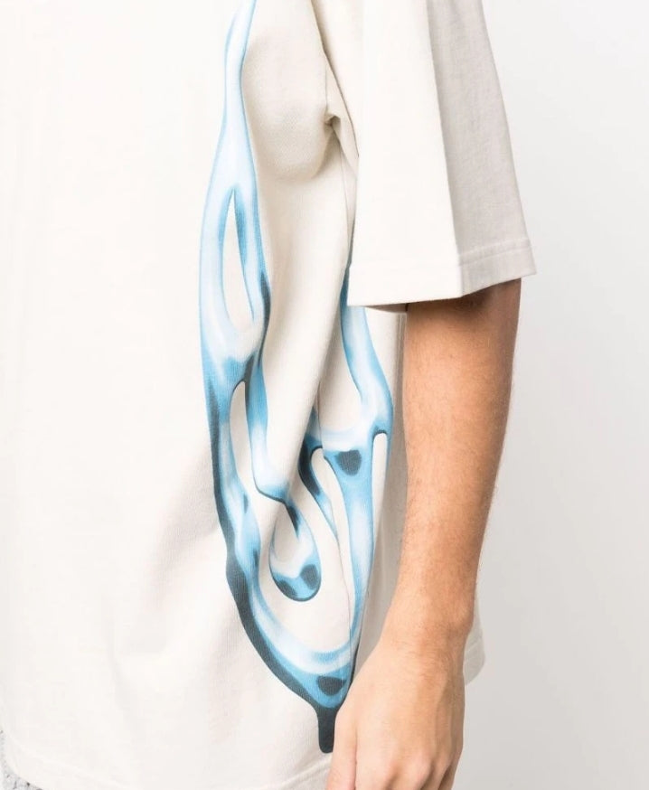 A BETTER MISTAKE Blue Flame graphic-print T-shirt