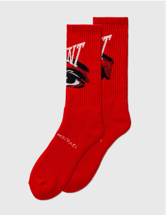Saint Michael Eye Socks 'Red'