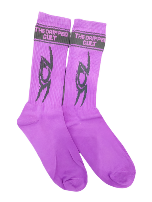 TDC PURPLE DRIPPED CULT SOCKS