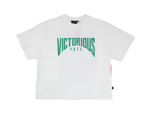 VY GREEN TEXT LOGO WHITE T-SHIRT