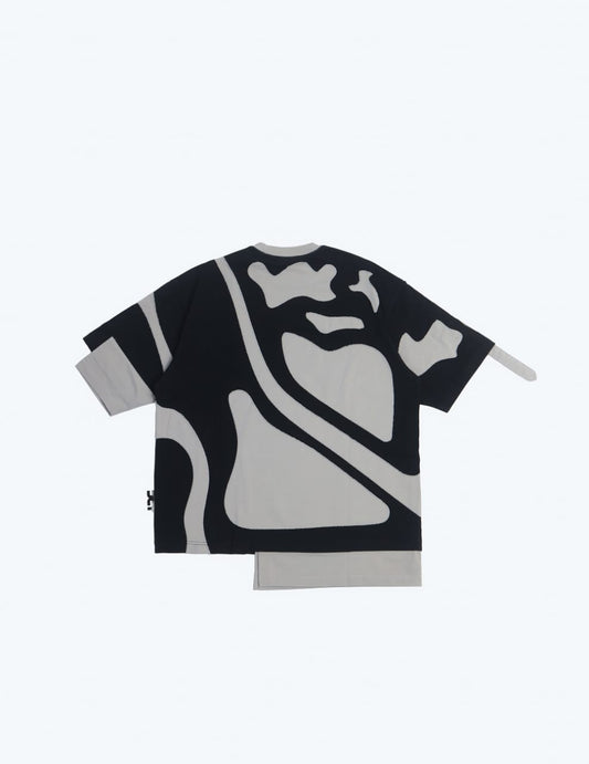 TDC LAYERED PATCHWORK “BLACK GREY” T-SHIRT