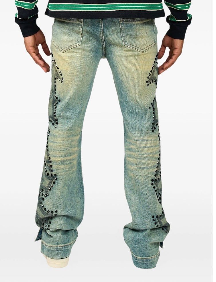 duaa
Rhinestone print jeans