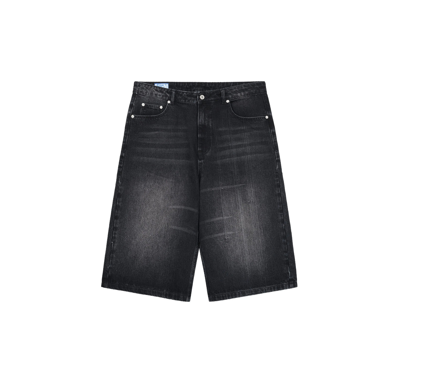 ROUGH.
Denim knee-length shorts