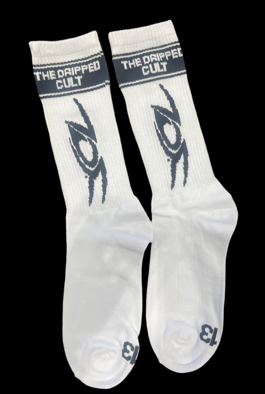 TDC WHITE DRIPPED CULT SOCKS