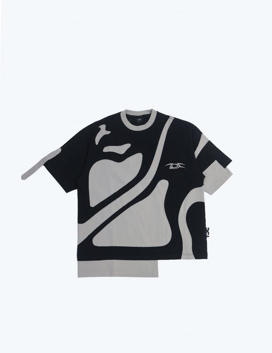TDC LAYERED PATCHWORK “BLACK GREY” T-SHIRT
