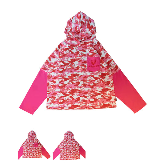VY MILITARY MASK HOODED TEE - PINK