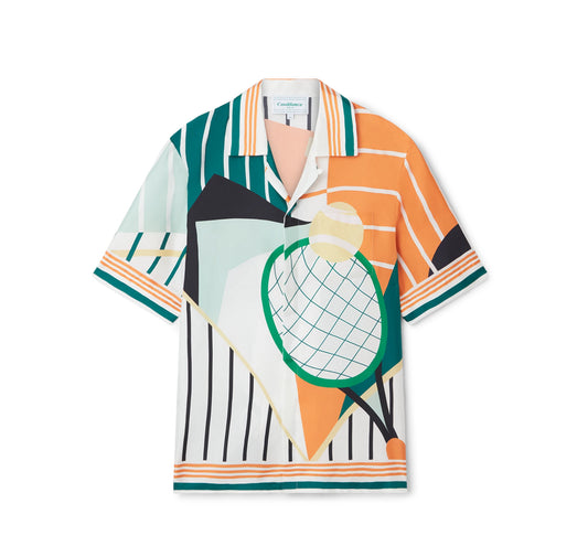 COURT ABSTRAIT SHORT-SLEEVE SILK SHIRT