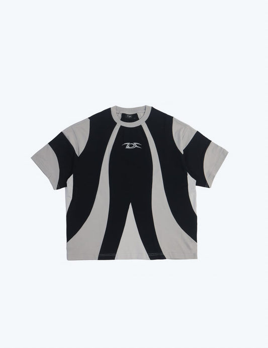TDC PANELLED BLACK GREY T-SHIRT