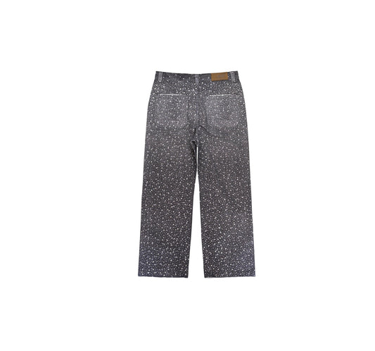 BIRTH OF ROYAL CHILD
Rhinestone-embellished "Black" straight jeans