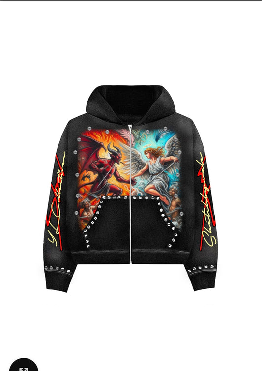 SBW YL RHINESTONE BLACK HOODIE