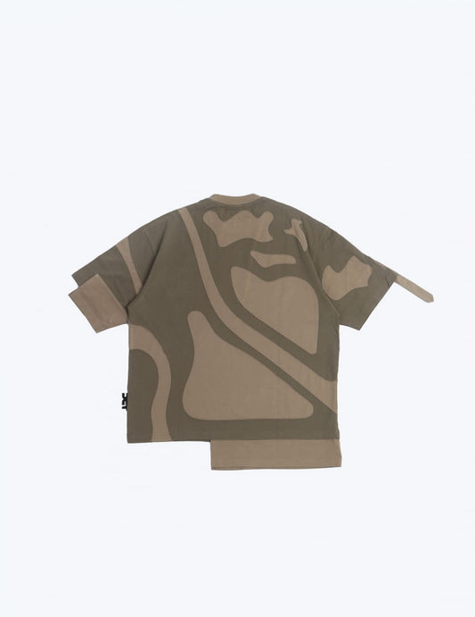 TDC LAYERED PATCHWORK “BEGE KHAKI” T-SHIRT