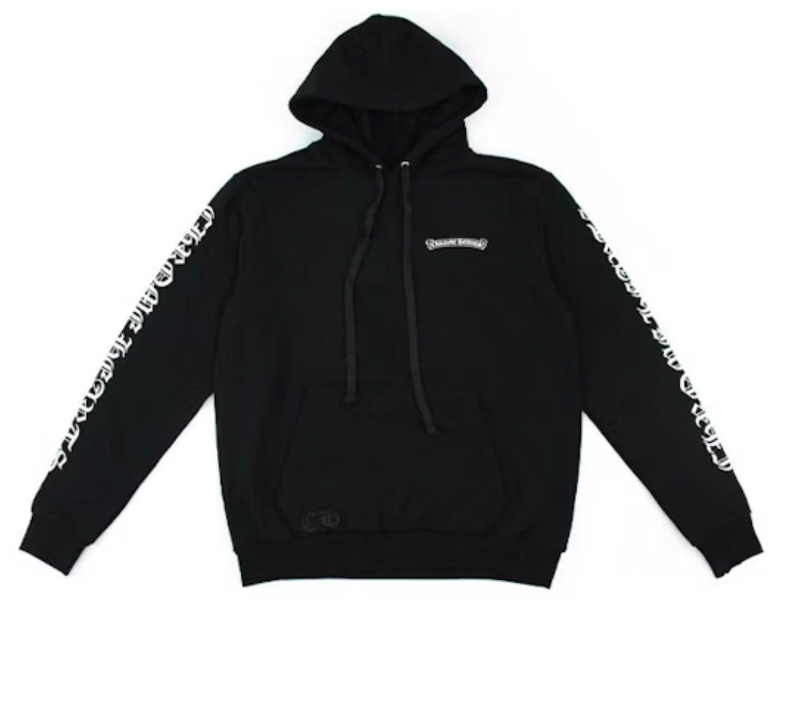 Chrome Hearts Scroll Logo Black Hoodie Unisex