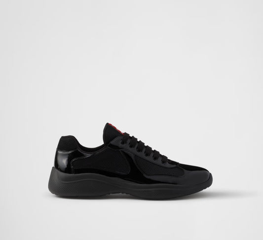 Patent leather and technical fabric Prada America's Cup sneakers