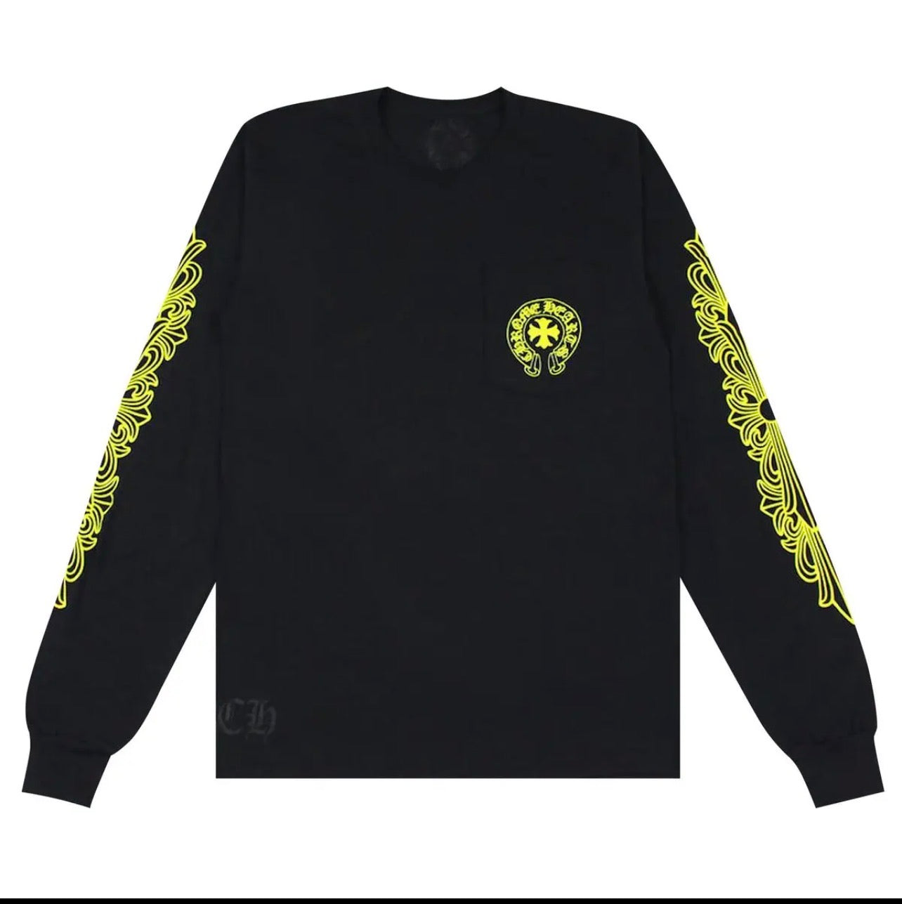 Chrome Hearts Made In Hollywood Pocket Long-Sleeve T-Shirt 'Black/Yellow