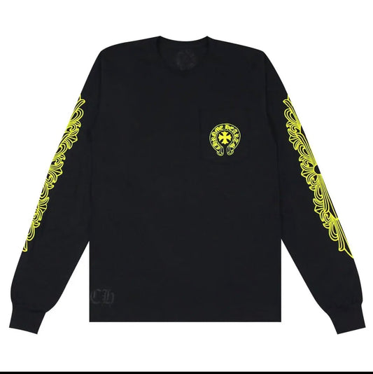 Chrome Hearts Made In Hollywood Pocket Long-Sleeve T-Shirt 'Black/Yellow