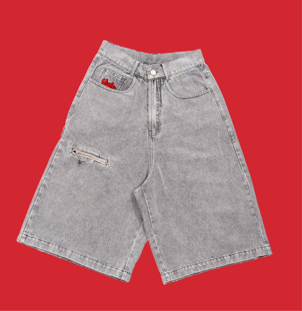 VY OG LOGO GREY DENIM SHORT