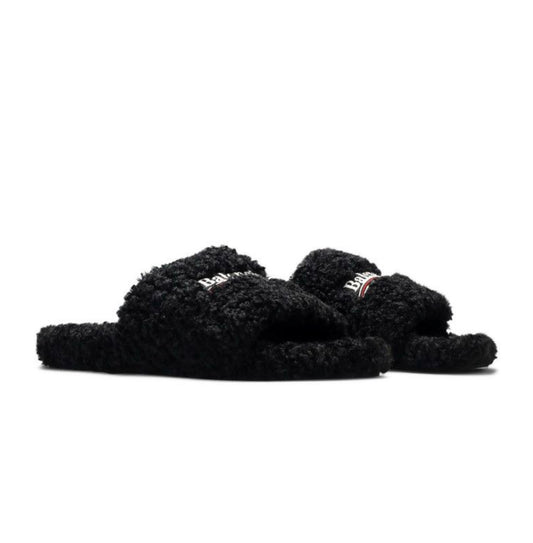 Balenciaga Furry Slides 'Black'