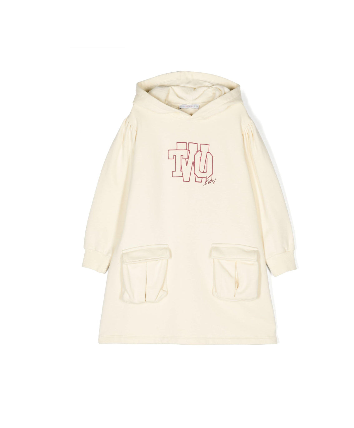There Was One Kids Logo-print hooded fleece dress