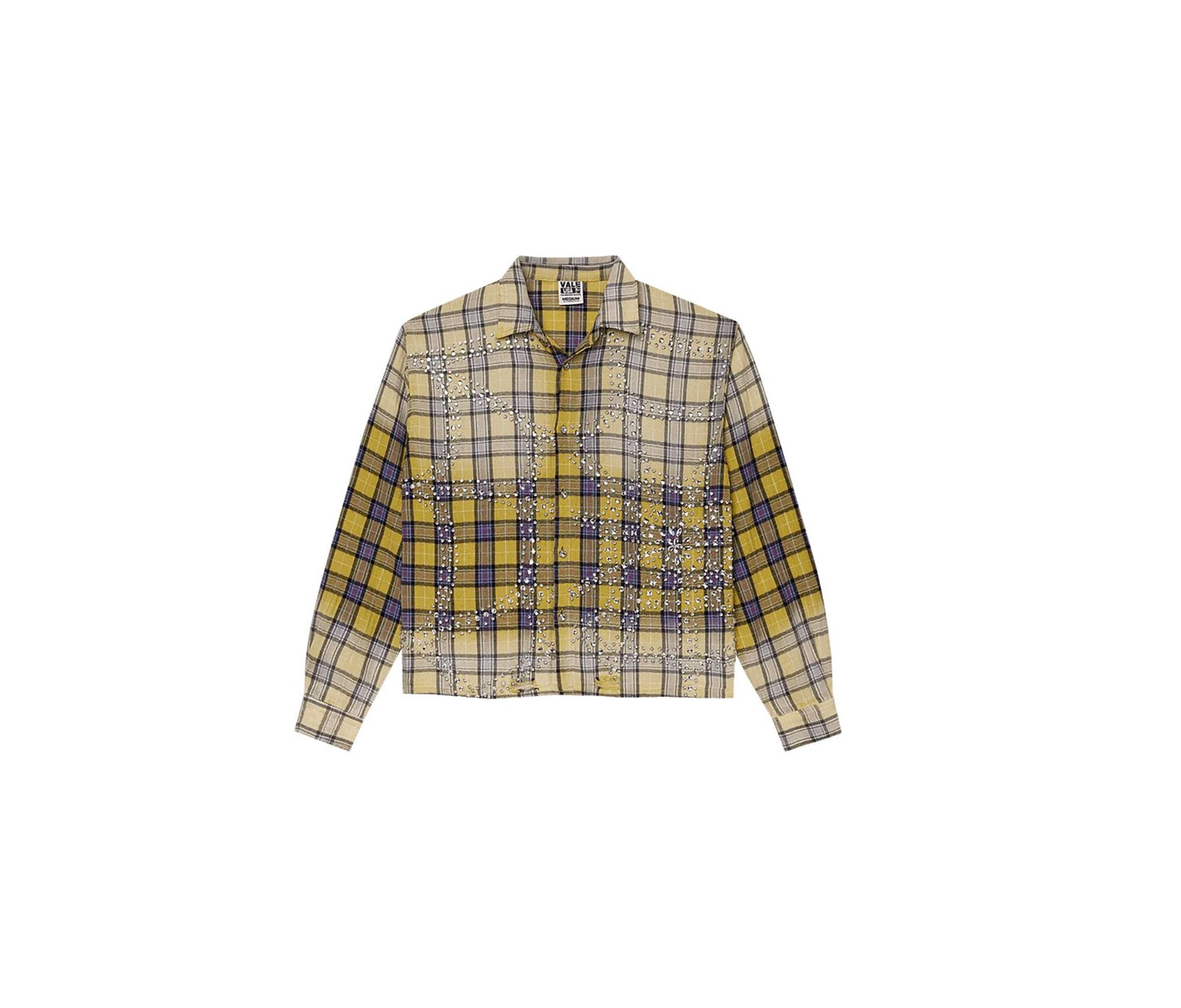 Vale
Lemonhead flannel rhinestone-embellished shirt