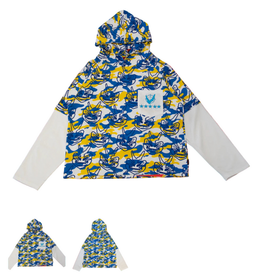 VY MILITARY MASK T-WHITE HOODIE