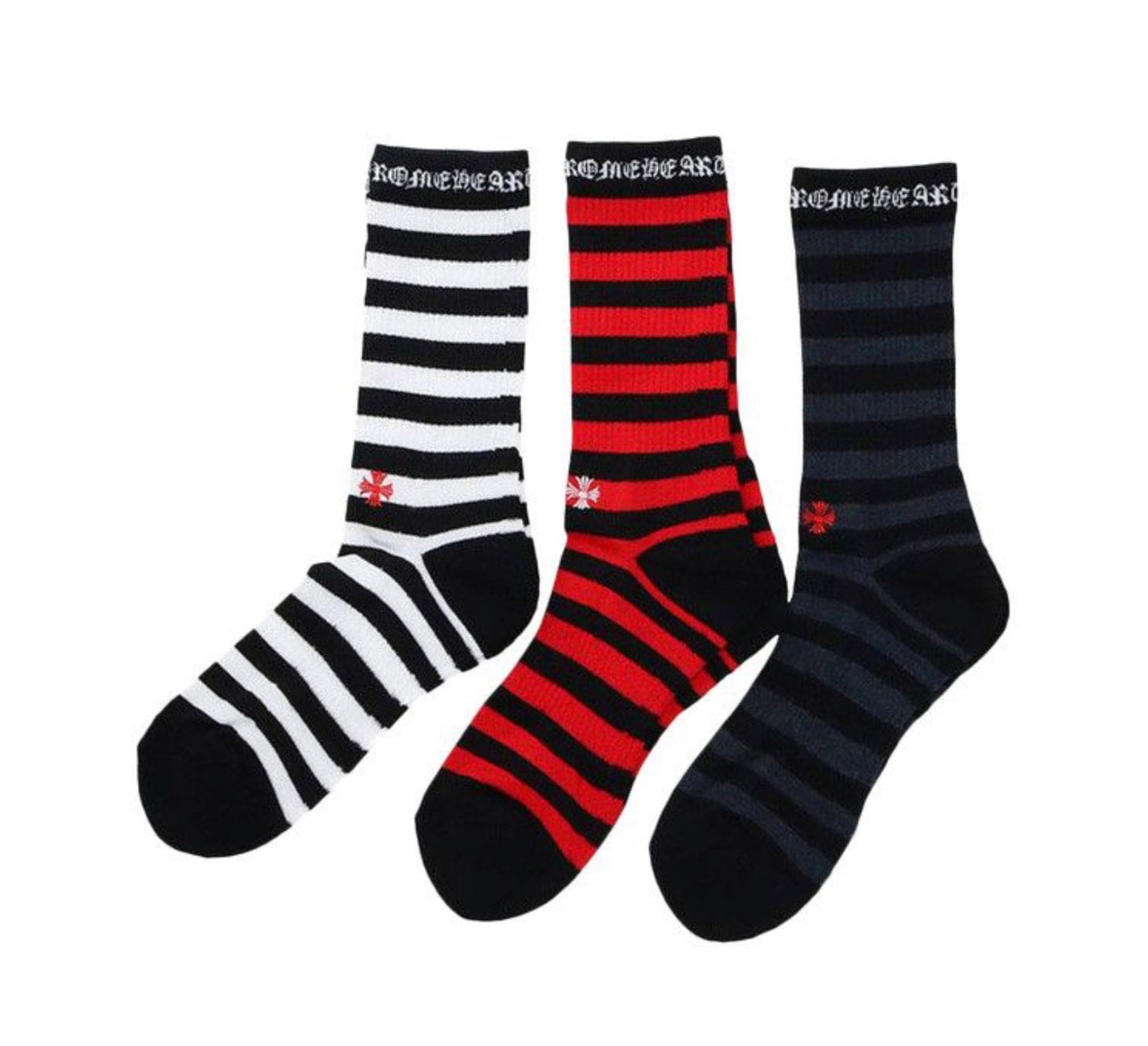 Chrome Hearts 3-Pack Striped
Socks 'Multicolor'