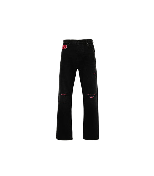 AMIRI
Bandana Repair mid-rise straight-leg jeans