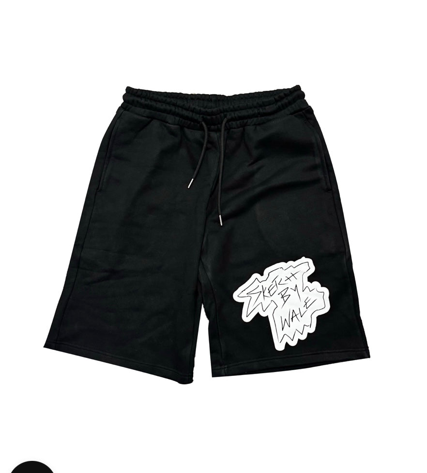 SWB PARADISE BLACK BRANDED JORT SHORT