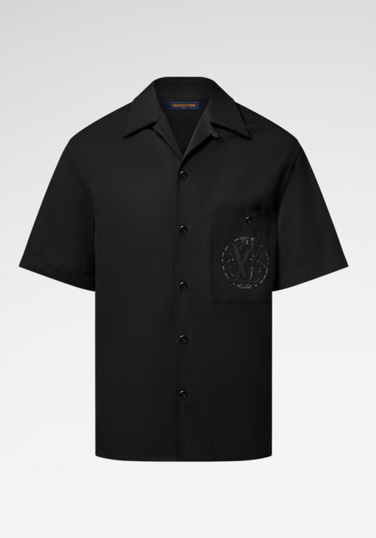Louis Vuitton Embroided short sleeve cotton- shirt
