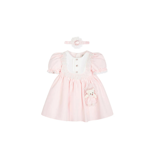 Dress & Fleur
Lace-trimmed puff-sleeves party dress