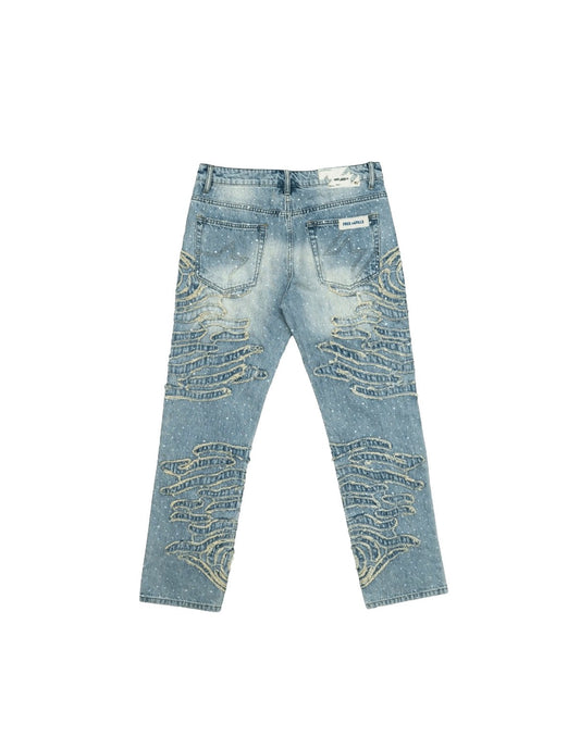 Free Refills
Zebra-pattern rhinestone jeans
