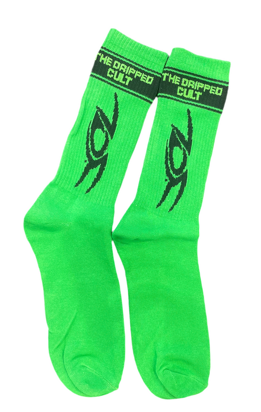 TDC GREEN DRIPPED CULT SOCKS