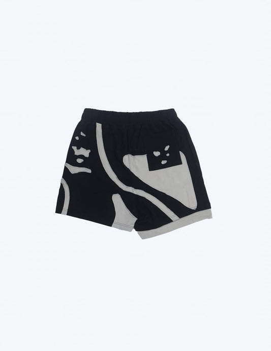 TDC LAYERED PATCHWORK “BLACK GREY” SHORT
