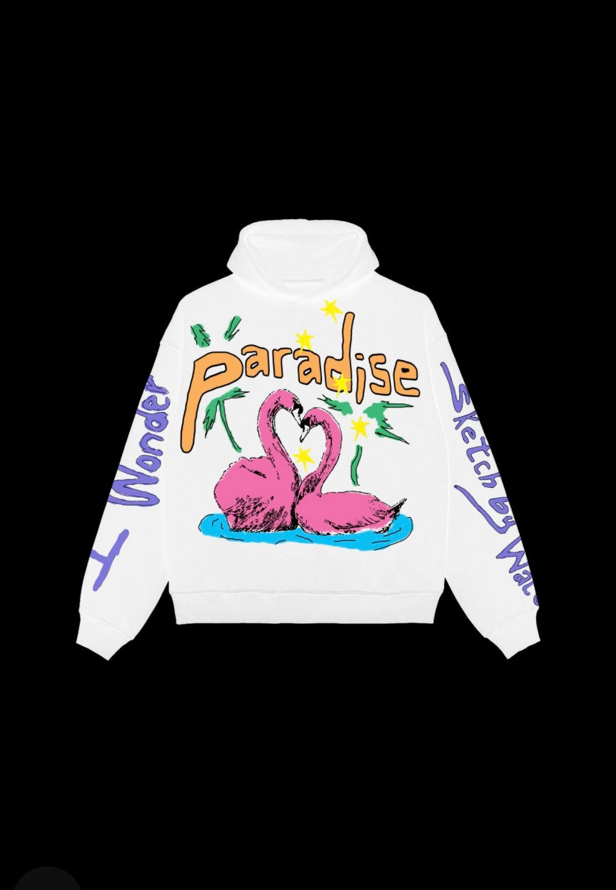 SWB PARADISE WNDRLND WHITE HOODIE